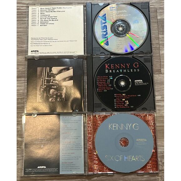 Kenny G Lot Of 3 CDs Six Of Hearts VG+, Breathless VG, & Duotunes VG Condition - Picture 3 of 6